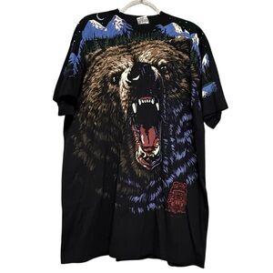 Rare Liquid Blue 1995 All Over Print Grizzly Bear John Connell Tee Size XXL.